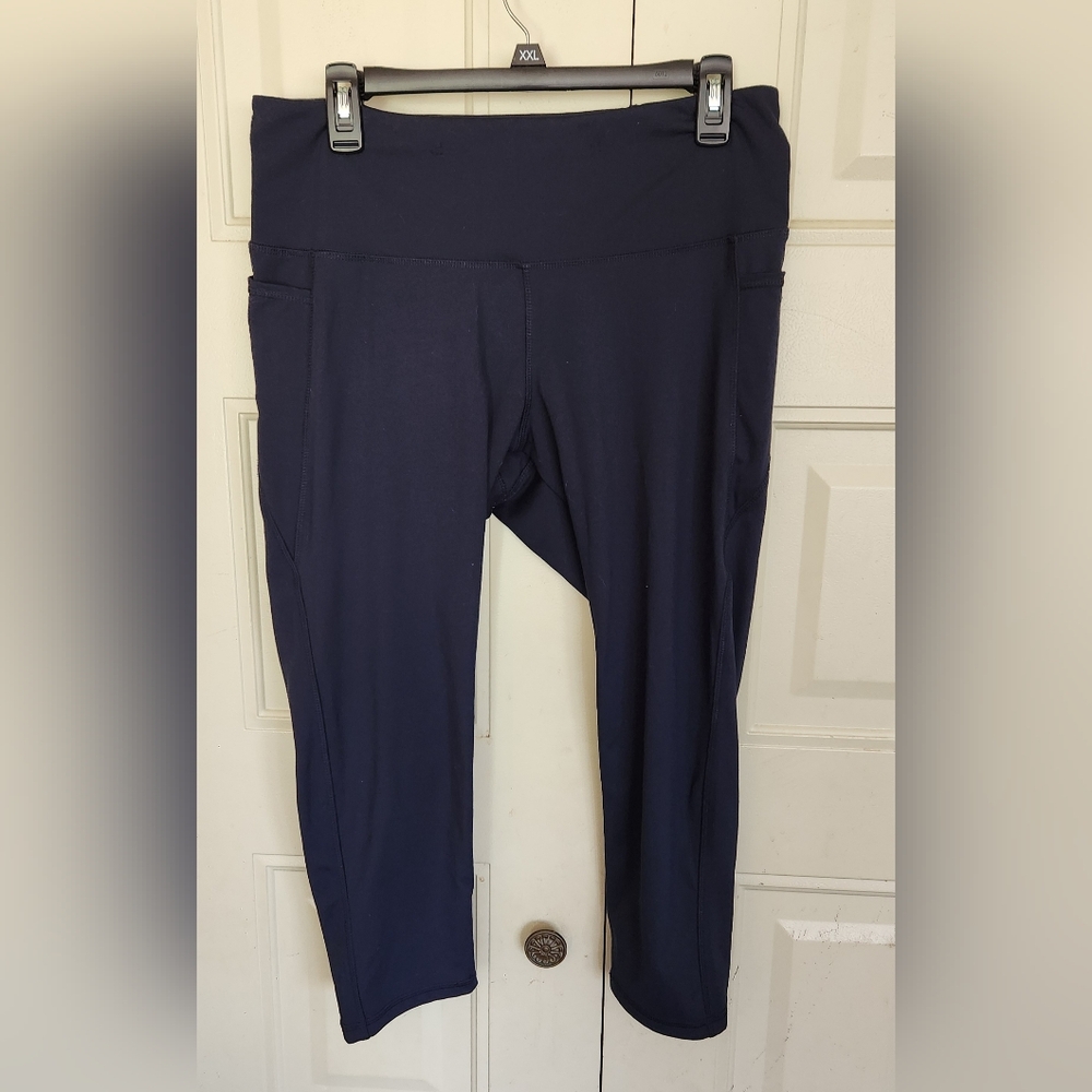 Danskin Dark Blue Activewear Leggings Size Large